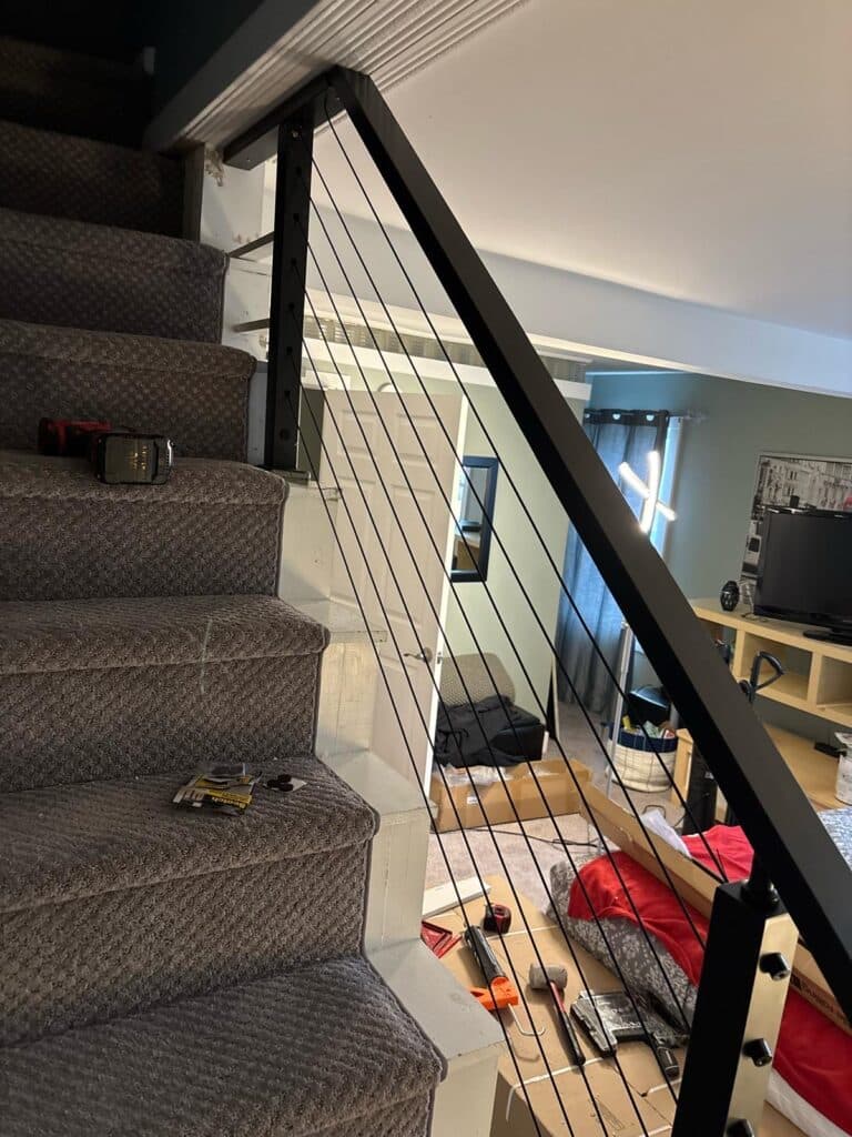 Custom Basement Hand Railing Installation